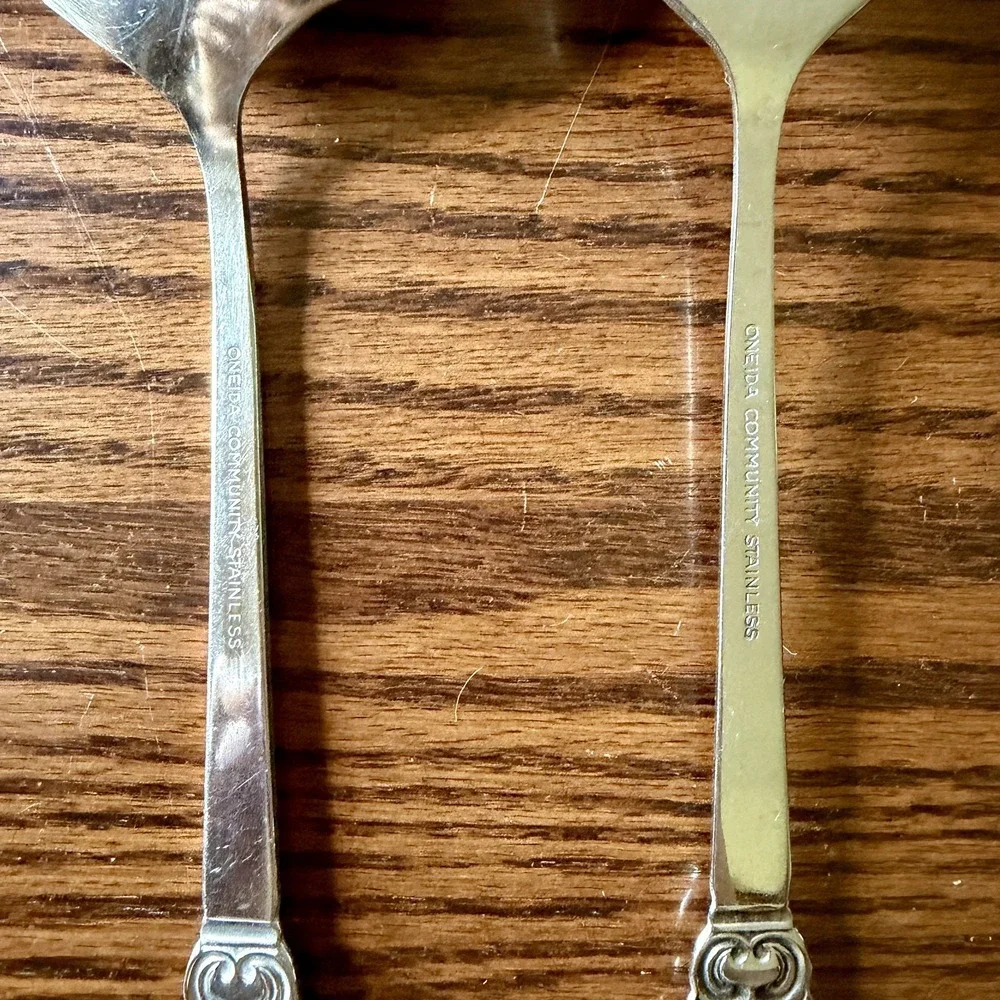 Oneida Community Vinland Stainless Flatware Serving Fork And Casserole Spoon